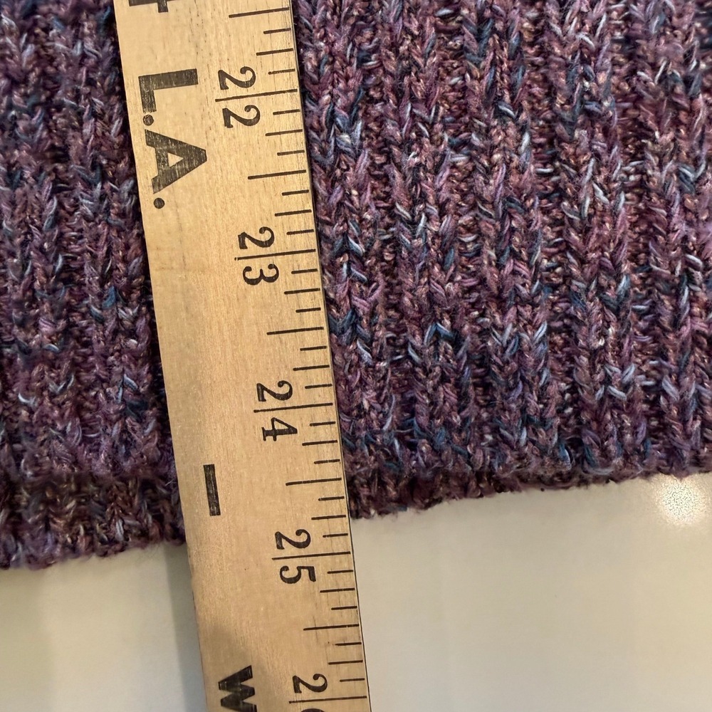 J. Jill Purple Heathered Knit Sweater 1X EUC 3/4 Sleeve Crew Neck Plus Size - Picture 8 of 8